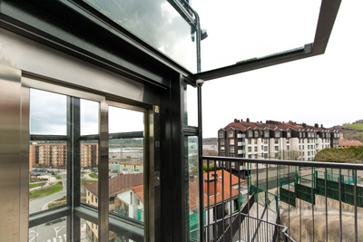 panorámica desde el ascensor de cristal en astigarraga
